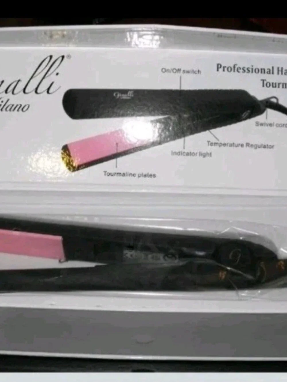 GINALLI Milano Tourmaline Flat Iron Professional Hair Straightener - New In Box